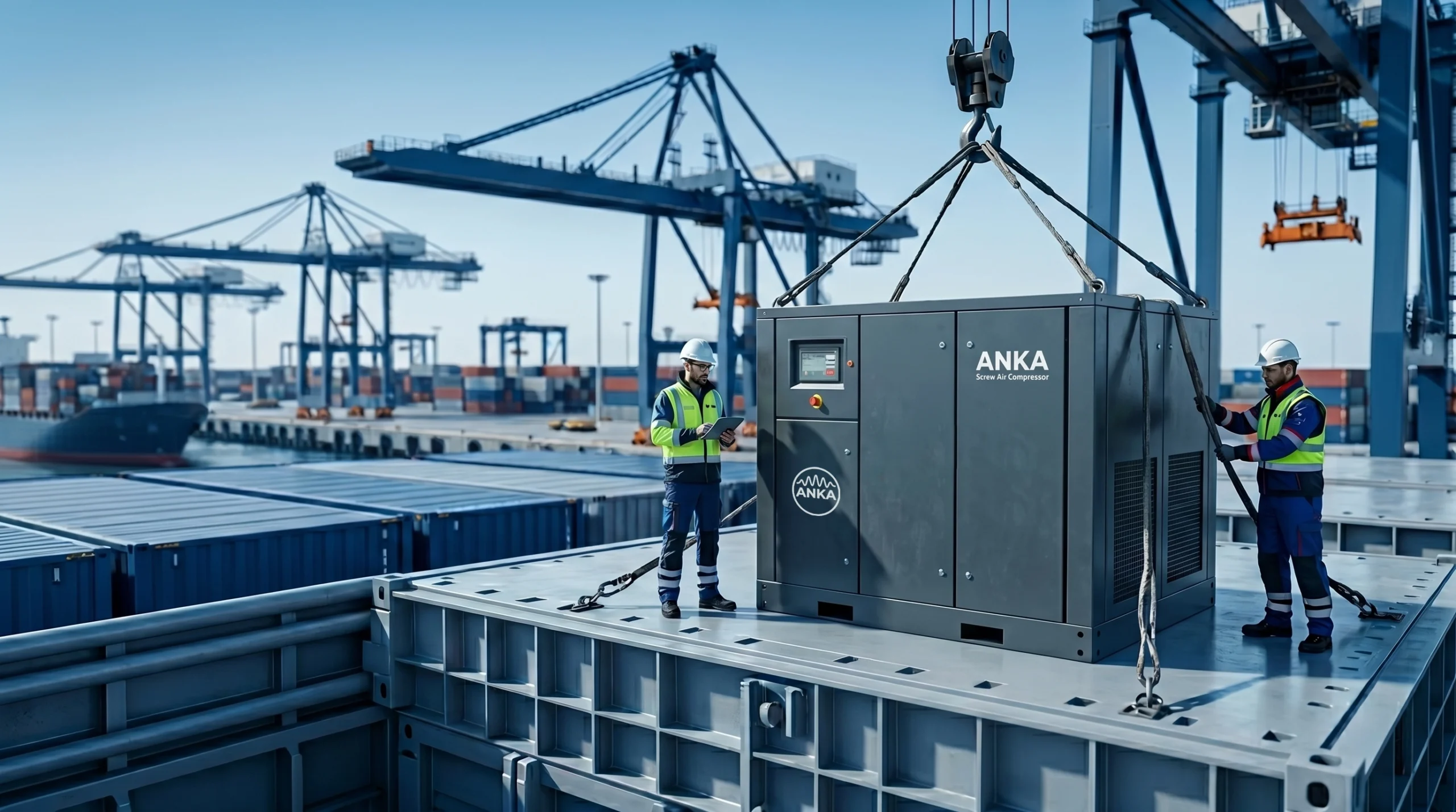 anka-screw-air-compressor-global-export-logistics